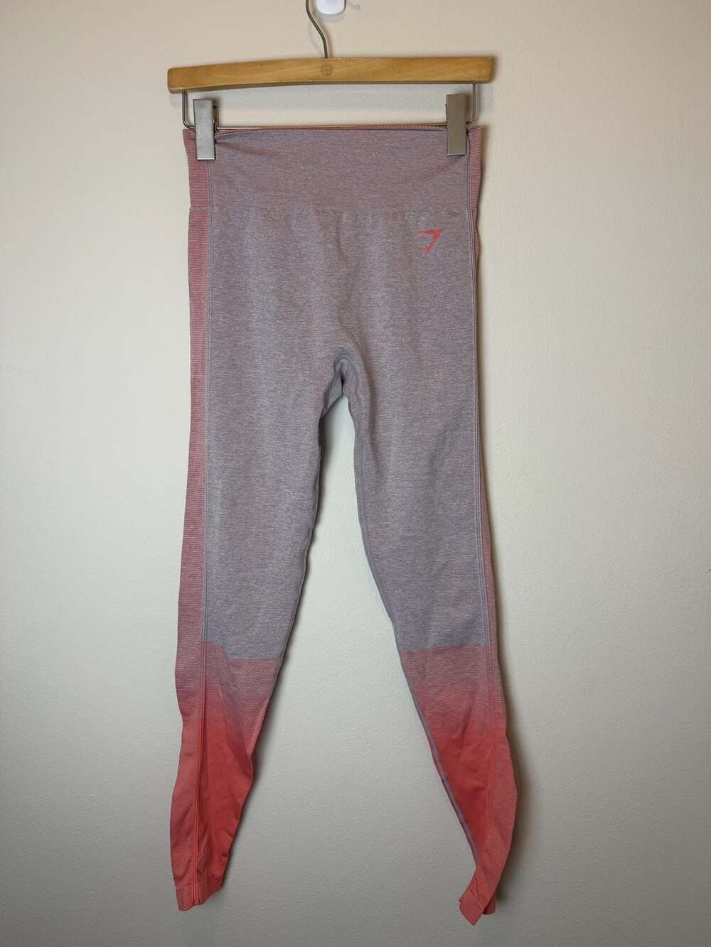 Gymshark Hyper Amplify Leggings Size L Charcoal Marl Coral Ombre